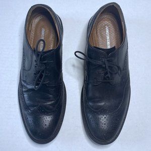 Johnston & Murphy Mens Size 9.5 M Black Leather Dress Shoes Loafers Wingtip